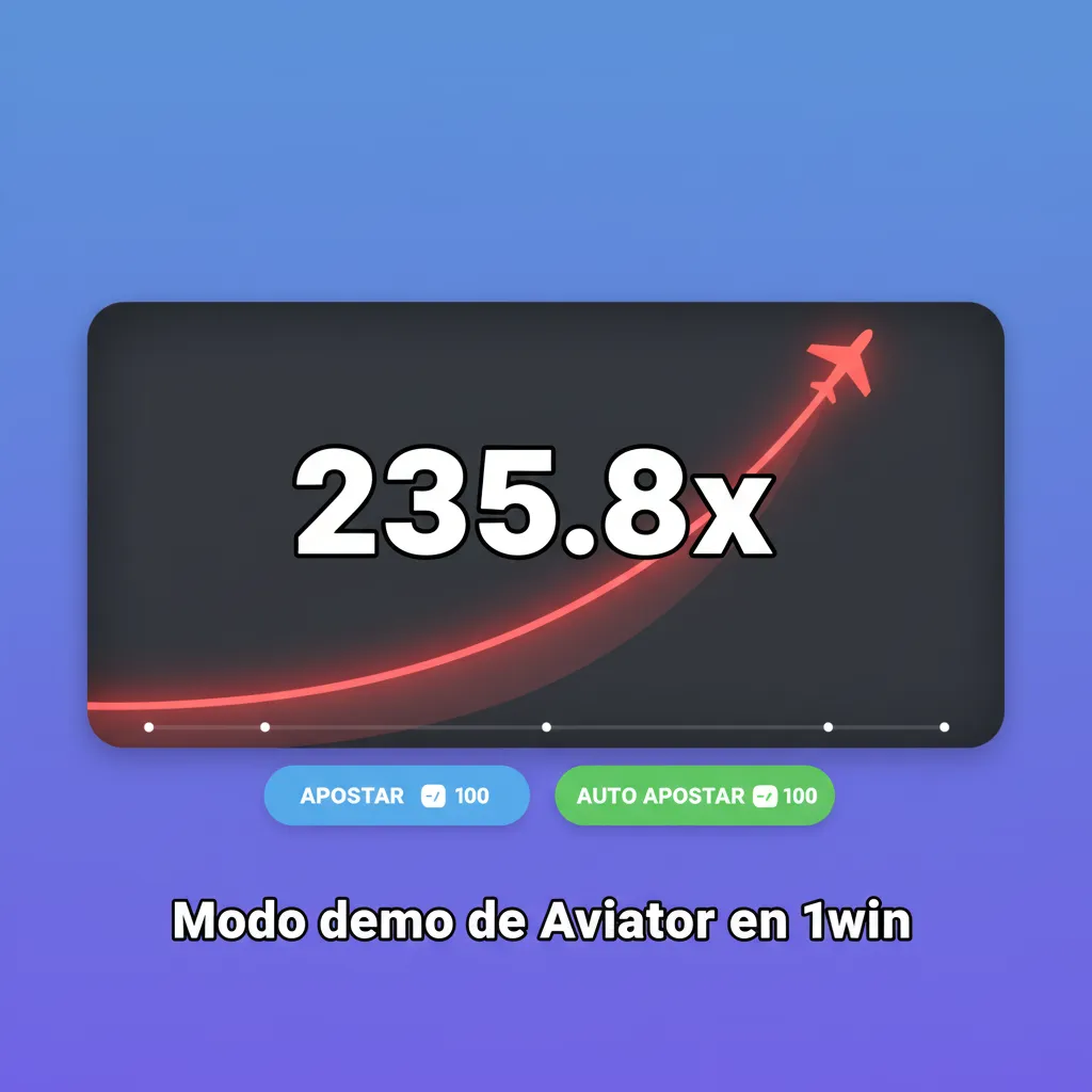 Pantalla del modo demo de Aviator en 1win para practicar sin riesgo: dinero virtual y controles Auto Apuesta y Auto Cashout.
