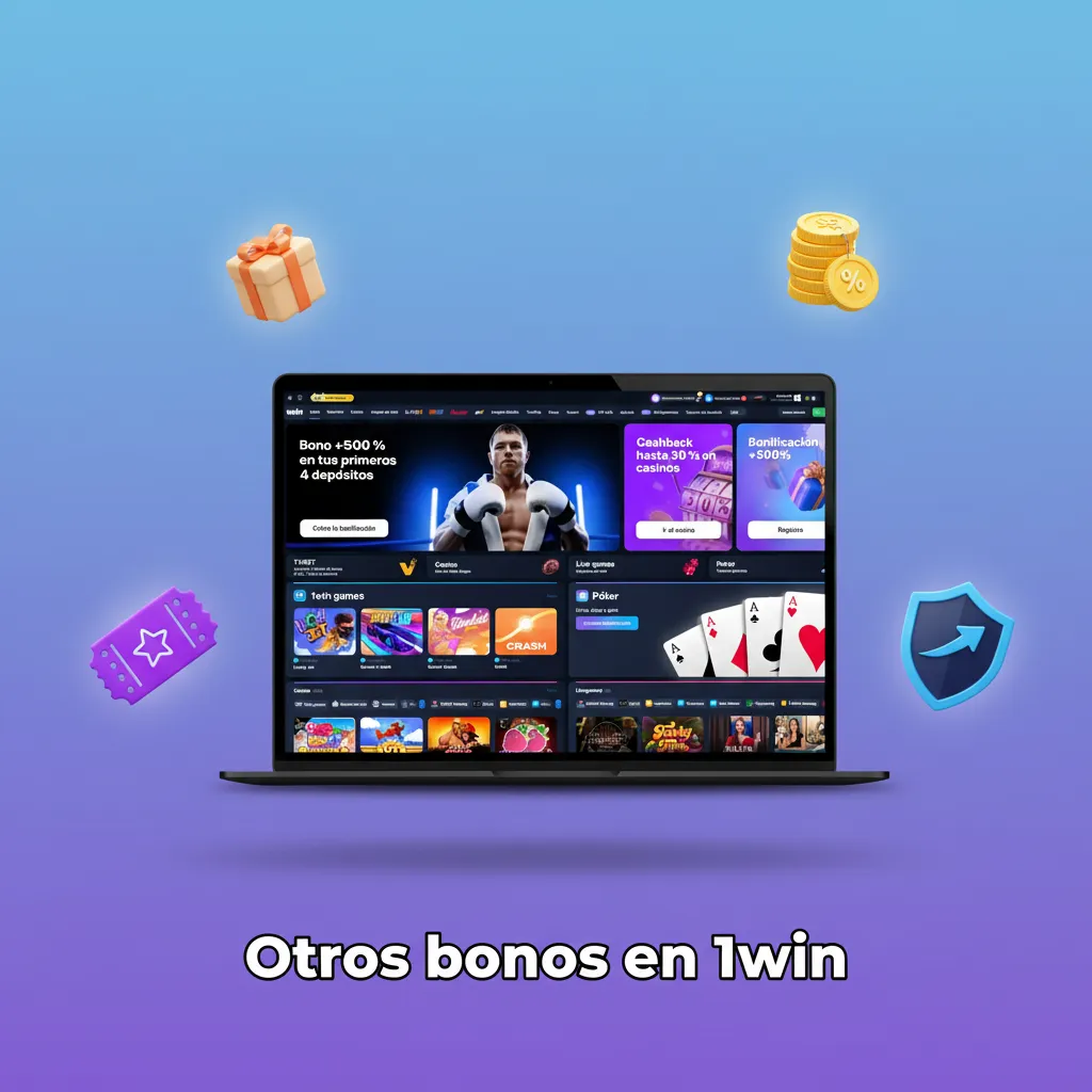 Otros bonos en 1win: recarga, cashback semanal, freebet por combinadas, torneos de tragamonedas y misiones diarias.