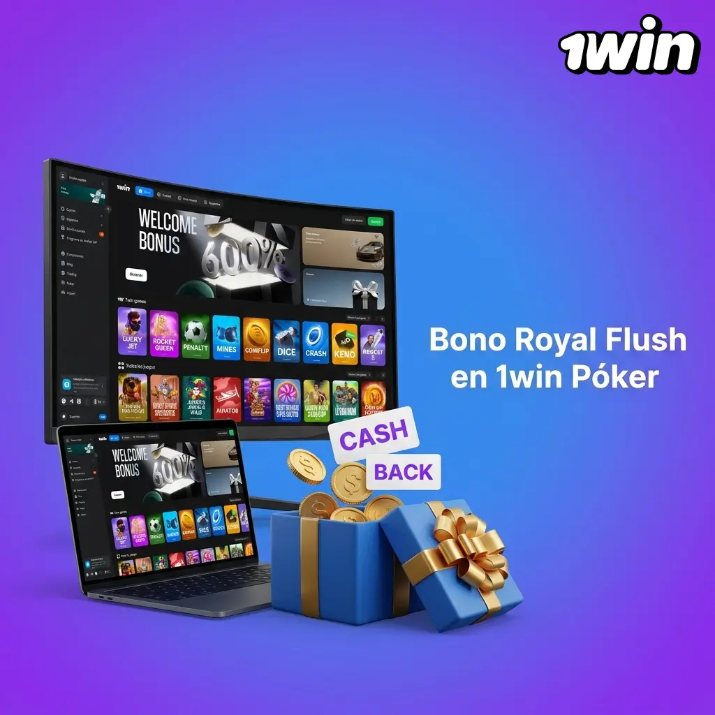 Premio Royal Flush en 1win Póker: gana hasta 1,000 USD en mesas de efectivo Hold'em con la mejor mano.