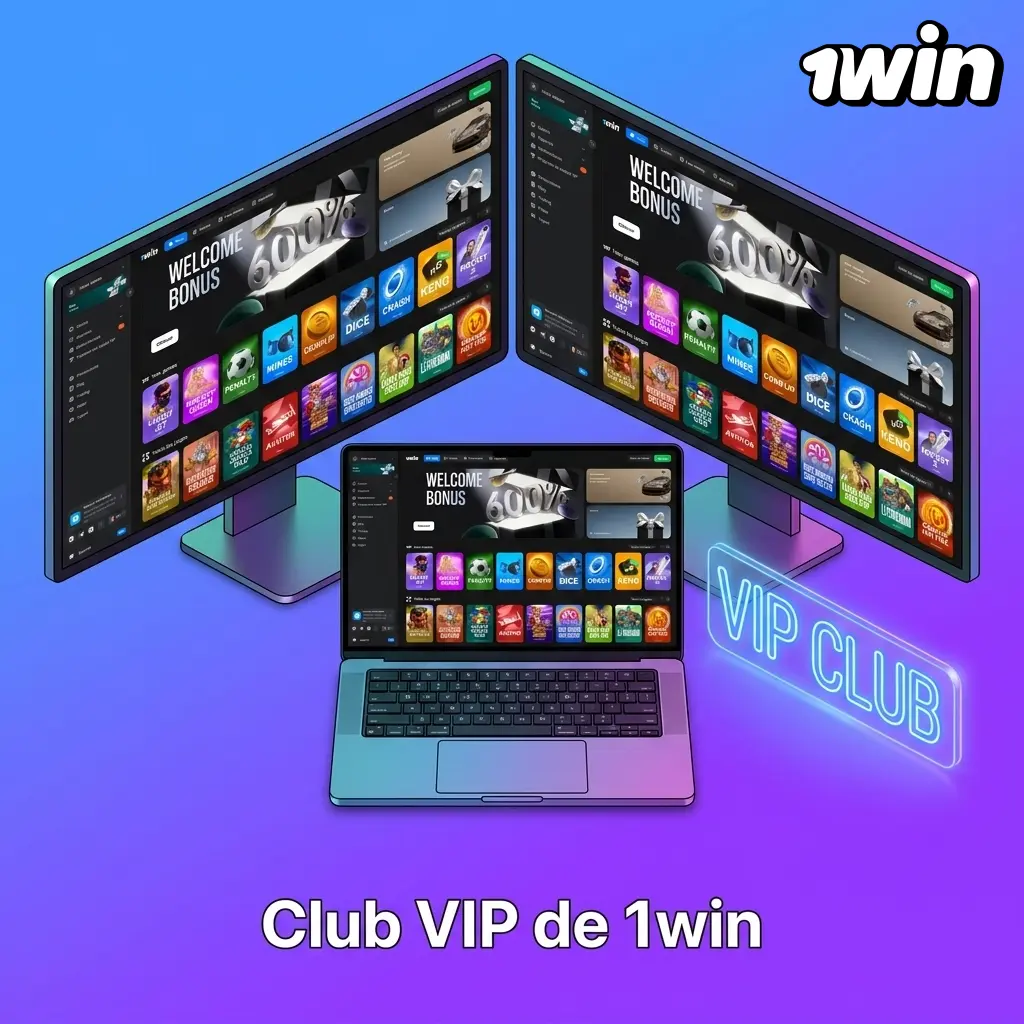 Club VIP de 1win con beneficios exclusivos de cashback, torneos, regalos y atención personalizada para jugadores activos