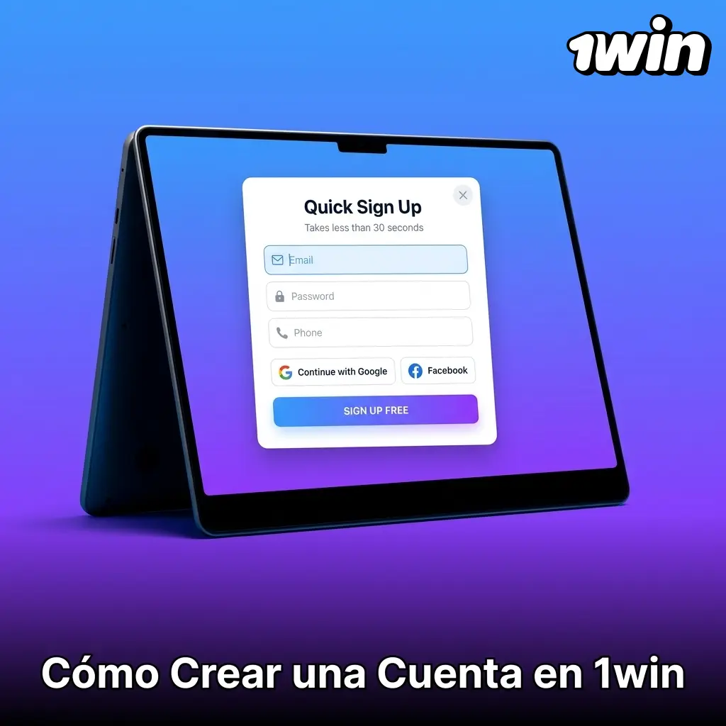 Guía paso a paso para crear una cuenta en 1win mediante correo electrónico o redes sociales